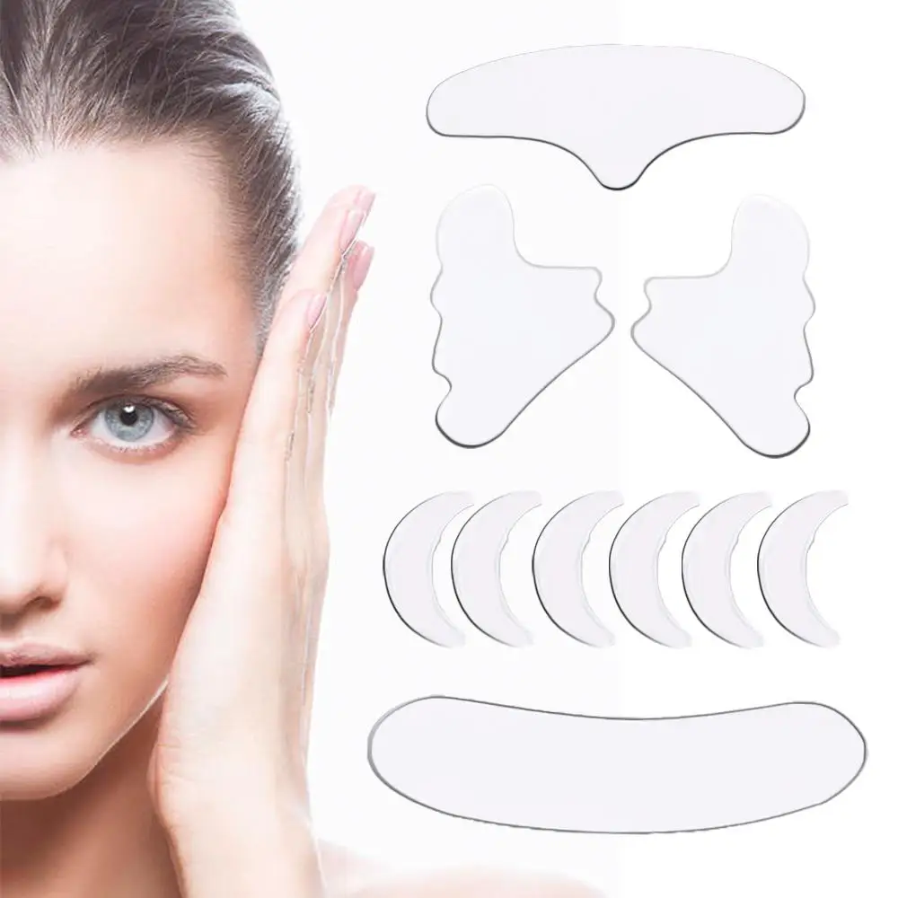 

Wrinkle Removal Reusable Cleavage Pad Silicone Neck Face Eye Sticker Cheek Chin Sticker Forehead Pad Anti Wrinkle Agless Patch