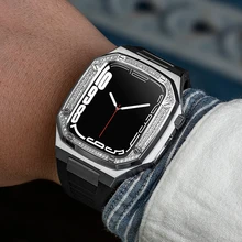 Latest Stainless Steel for Apple Watch Band 7 45mm 41mm Metal Strap for IWatch Series 7 6 SE 5 44mm Modification KIt Noble Metal
Latest Stainless Steel for Apple Watch Band 7 45mm 41mm Metal Strap for IWatch Series 7 6 SE 5 44mm Modification KIt Noble Metal