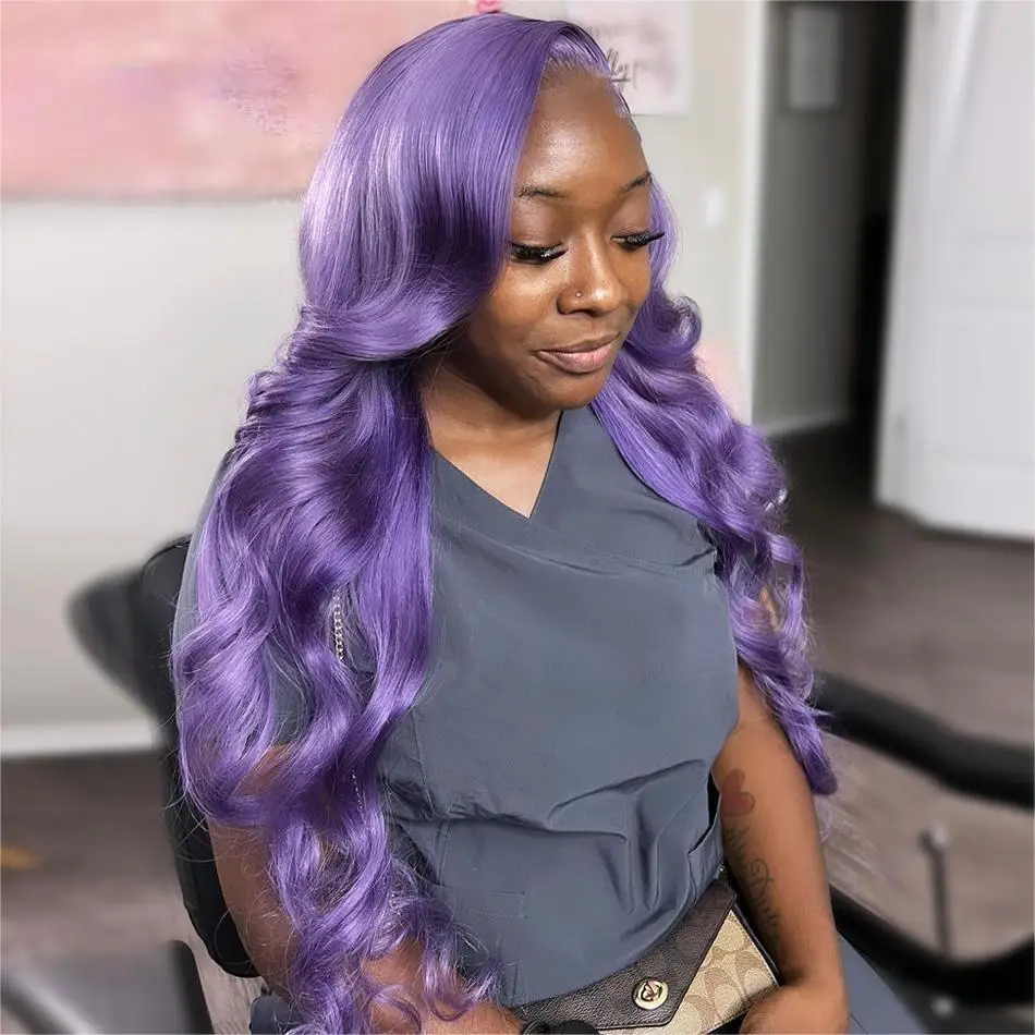 Light Purple Colored Human Hair Wigs 13X4 Lace Front Wig Body Wave HD Transparent Lace Frontal Wig Light Purple Pre Plucked
Light Purple Colored Human Hair Wigs 13X4 Lace Front Wig Body Wave HD Transparent Lace Frontal Wig Light Purple Pre Plucked