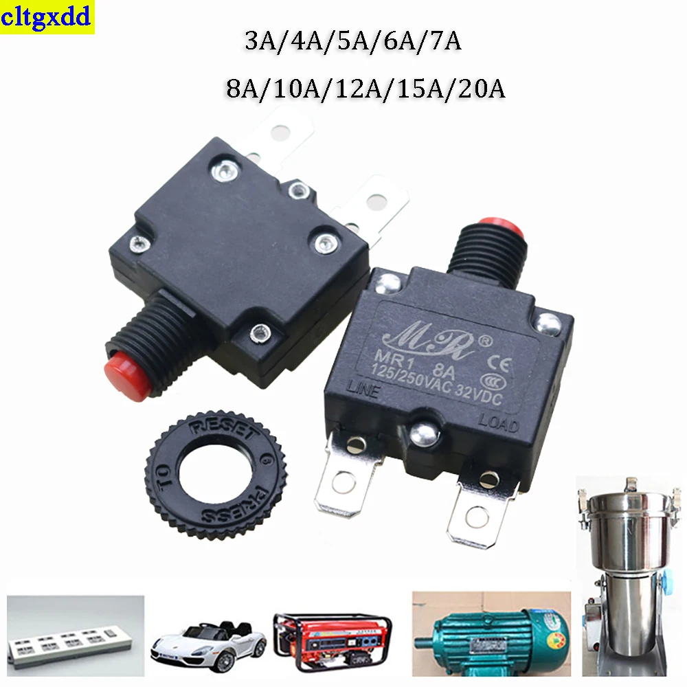 1PCS circuit breaker overload protector 3A, 4A, 5A, 6A, 7A, 8A, 10A, 15A, 16A, 18A, 20A fuse overheat current reset device 
1PCS circuit breaker overload protector 3A, 4A, 5A, 6A, 7A, 8A, 10A, 15A, 16A, 18A, 20A fuse overheat current reset device