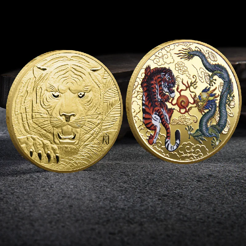 Chinese style 3D Relief crafts Dragon and tiger mythical mascot Challenge badge Zodiac Tiger 2022 New Year Commemorative Coin
Chinese style 3D Relief crafts Dragon and tiger mythical mascot Challenge badge Zodiac Tiger 2022 New Year Commemorative Coin