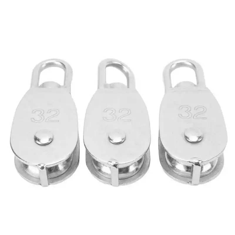 3Pcs Pulley Block Stainless Steel M32 250kg Bearing Pulley Wheel for Camping Hiking
3Pcs Pulley Block Stainless Steel M32 250kg Bearing Pulley Wheel for Camping Hiking