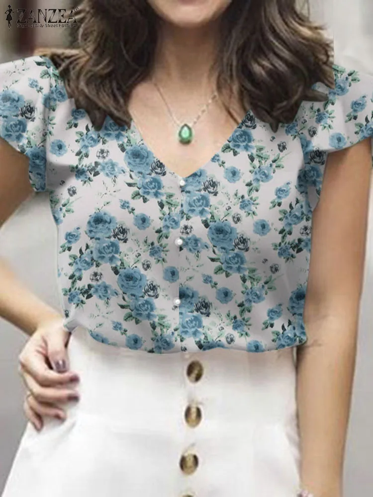 ZANZEA Bohemian Elegant Party Tops Fashion Floral Printed Chemise Woman Casual Beach Shirt Summer Short Sleeve V-Neck Blouse
ZANZEA Bohemian Elegant Party Tops Fashion Floral Printed Chemise Woman Casual Beach Shirt Summer Short Sleeve V-Neck Blouse