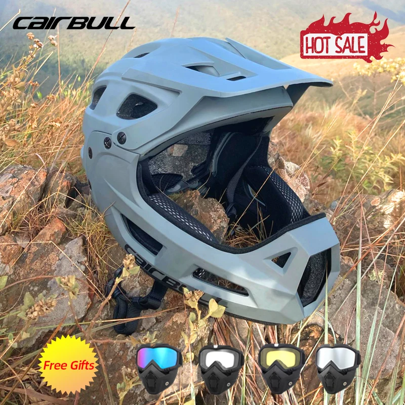 

CAIRBULL Mtb Cycling Helmets Downhill Men’s Full Face Helmet Motorcycle with Goggle CE Safety Road Bicycle Cap Casco Bicicleta