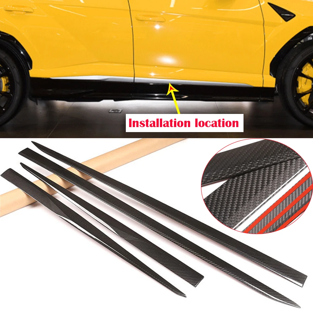 

Real Carbon Fiber Door Side Body Molding Panel Cover Decoration Trim for Lamborghini URUS 2018 -2021 Exterior Car Accessories