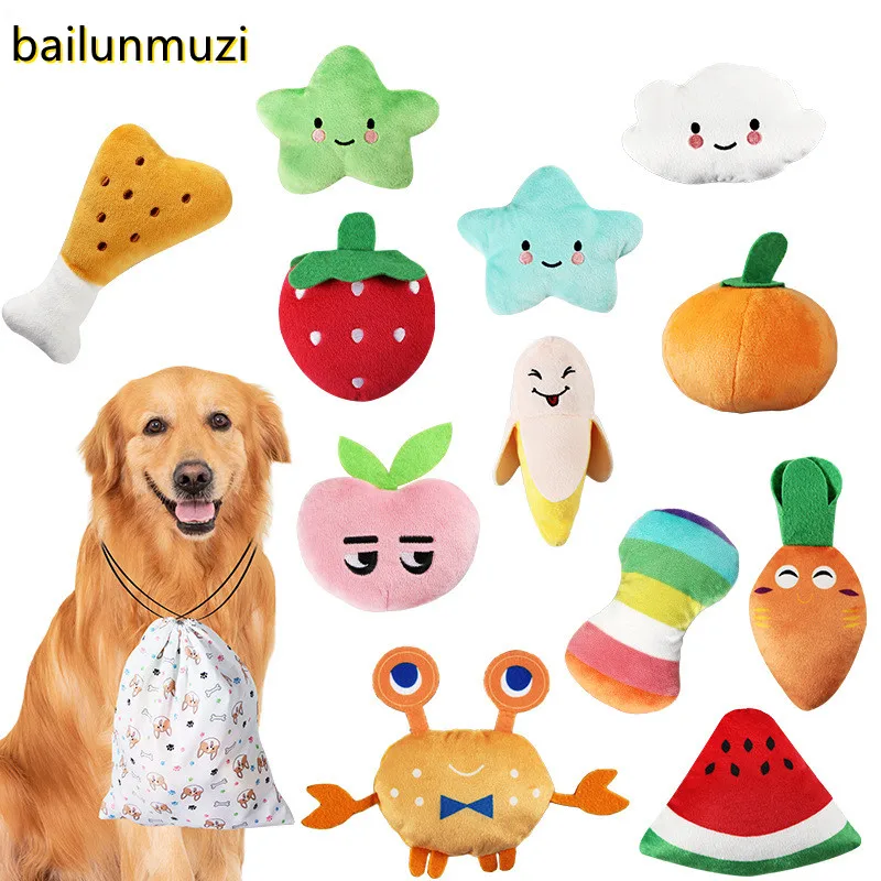 Pet Dog Toys Plush Squeaky Toy Bite-Resistant Clean Dog Chew Puppy Training Toy Soft Bone Vegetable Fruit Pet Supplies
Pet Dog Toys Plush Squeaky Toy Bite-Resistant Clean Dog Chew Puppy Training Toy Soft Bone Vegetable Fruit Pet Supplies