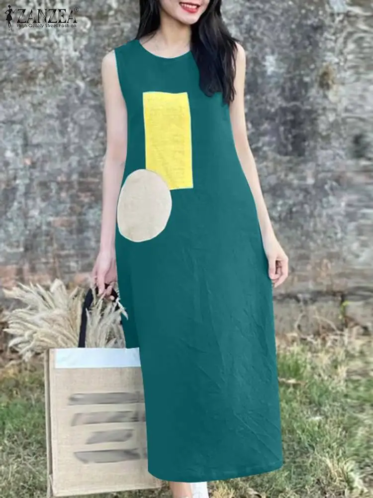 ZANZEA 2023 Fashion O Neck Ladies Casual Loose Rob Long Shirt Dress Women Summer Printed Vintage Sleeveless Midi Sundress Femme
ZANZEA 2023 Fashion O Neck Ladies Casual Loose Rob Long Shirt Dress Women Summer Printed Vintage Sleeveless Midi Sundress Femme