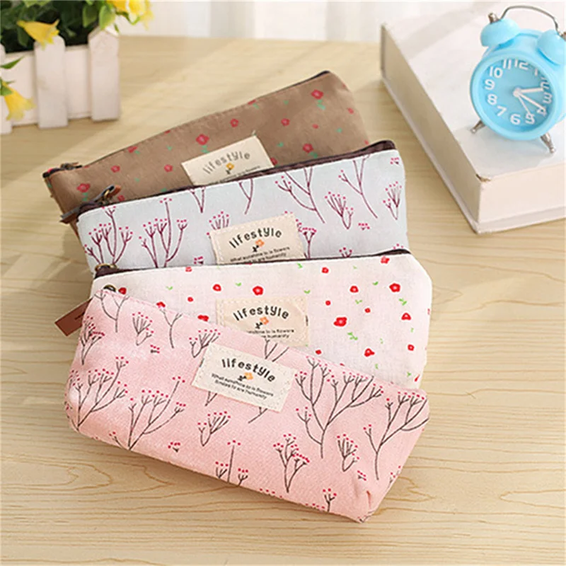 Cute Kawaii Floral Flower Canvas Zipper Pencil Cases Lovely Fabric Flower Tree Pen Bags School Supplies
Cute Kawaii Floral Flower Canvas Zipper Pencil Cases Lovely Fabric Flower Tree Pen Bags School Supplies