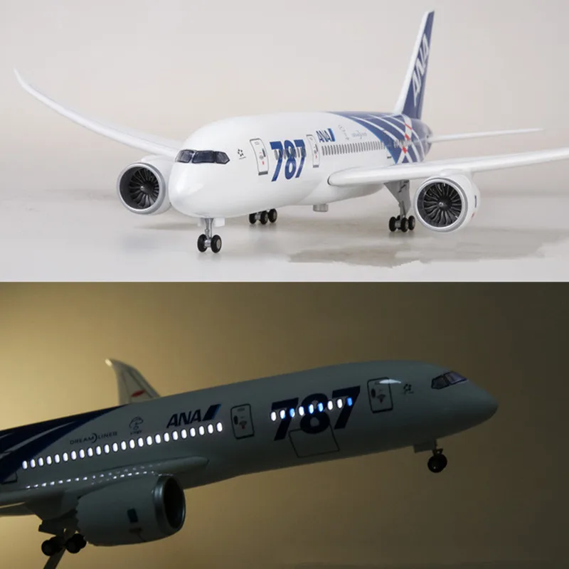 

1:130 Scale Diecast Model Japan Airlines Boeing B787 Dreamline Resin Airplane With Light And Wheels Toy Collection Display Gifts