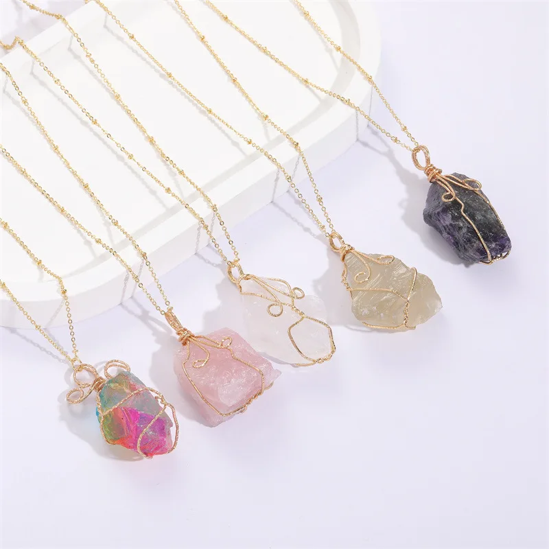 2022 New Fashion Women Bohemian Irregular Amethyst Pendant Beads Chain Necklace Women Simple Colorful Nature Stone Necklace
2022 New Fashion Women Bohemian Irregular Amethyst Pendant Beads Chain Necklace Women Simple Colorful Nature Stone Necklace