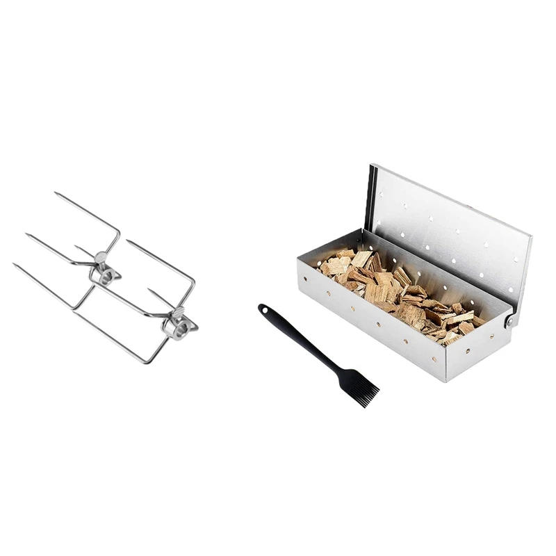 Hot 2Pcs BBQ Rotisserie Meat Forks With Large Smoker Box For BBQ Charcoal & Gas Grill Box
Hot 2Pcs BBQ Rotisserie Meat Forks With Large Smoker Box For BBQ Charcoal & Gas Grill Box