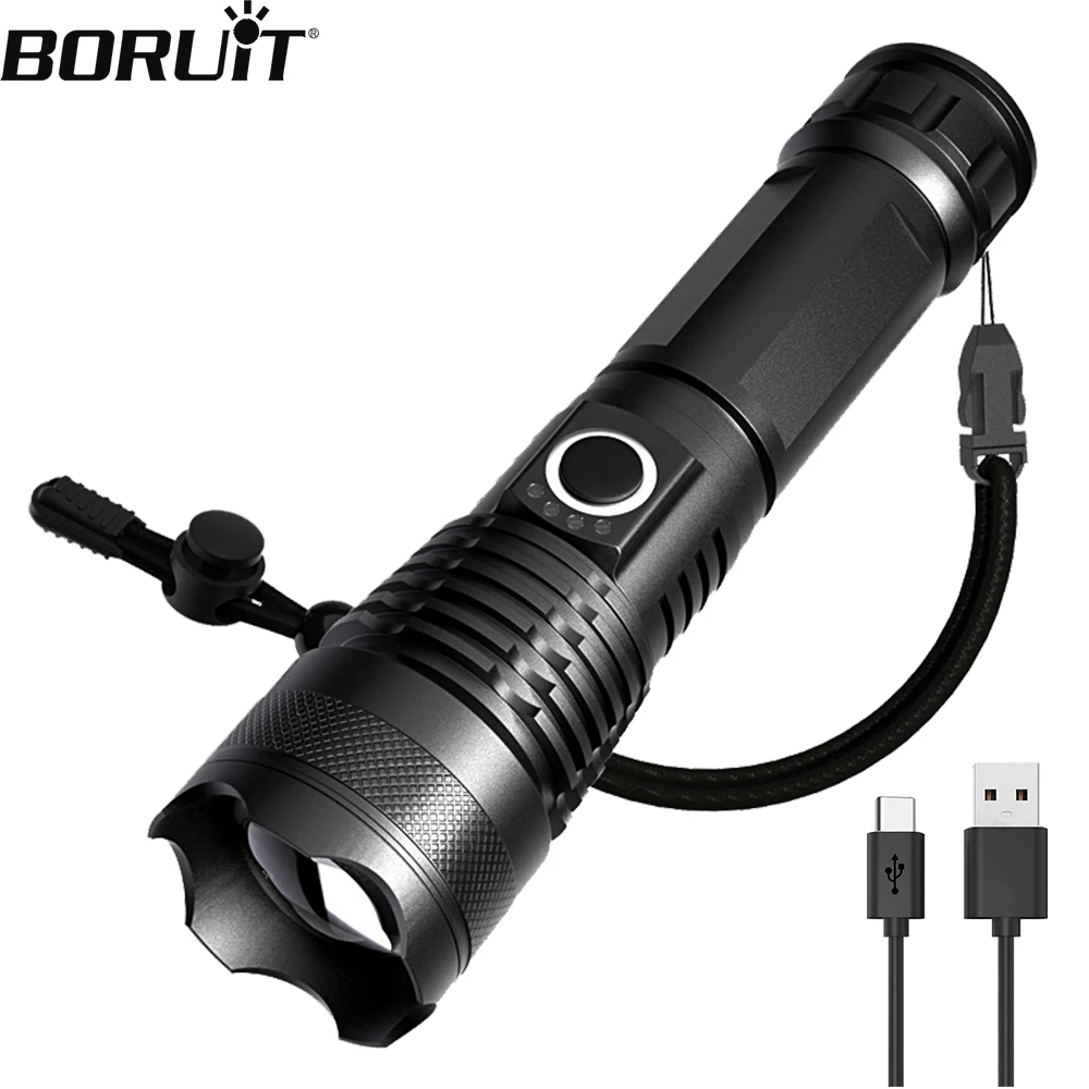 Мощный фонарик BORUiT с функцией увеличения, P50, USB, перезаряжаемый, 18650, водонепроницаемый фонарь для кемпинга и рыбалки
Мощный фонарик BORUiT с функцией увеличения, P50, USB, перезаряжаемый, 18650, водонепроницаемый фонарь для кемпинга и рыбалки