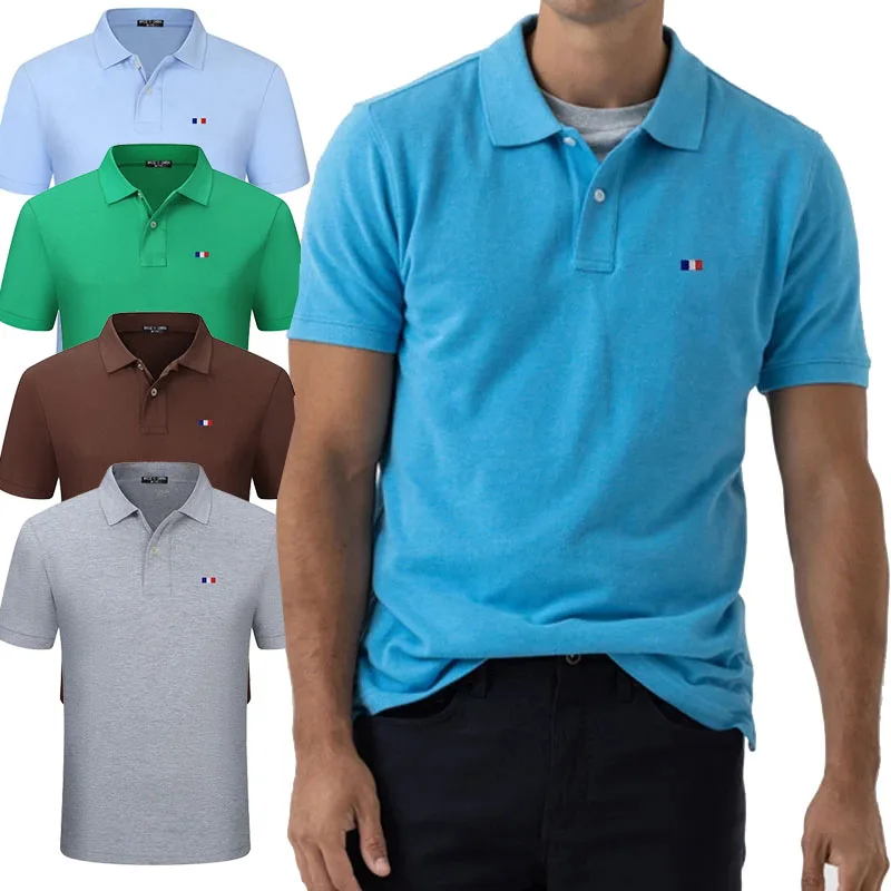 Summer High Quality Mens Polo Shirt 100% Cotton Casual Short Sleeve Polos Homme Flag Logo Male Lapel T-Shirt Tops
Summer High Quality Mens Polo Shirt 100% Cotton Casual Short Sleeve Polos Homme Flag Logo Male Lapel T-Shirt Tops