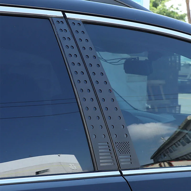 

For Subaru Forester 2013-2018 Aluminum alloy Black Car Windows B-pillar Center column cover Trim Sticker Car Accessories