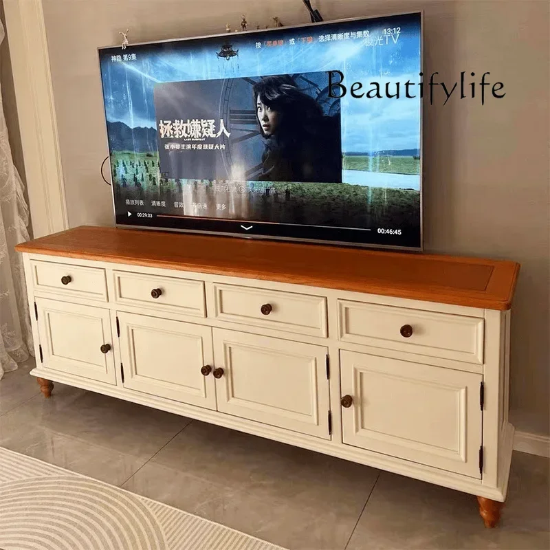Pure Solid Wood High TV Cabinet Audiovisual Cabinet Heightened American Simple Pastoral Small Apartment Furniture
Pure Solid Wood High TV Cabinet Audiovisual Cabinet Heightened American Simple Pastoral Small Apartment Furniture