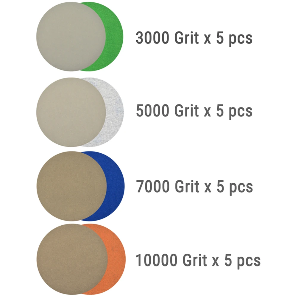 Polishing tool Sanding Discs Sandpaper Waterproof Wet/Dry 20pcs 3000 5000 7000 10000 Grit Anti-static Flexibility
Polishing tool Sanding Discs Sandpaper Waterproof Wet/Dry 20pcs 3000 5000 7000 10000 Grit Anti-static Flexibility
