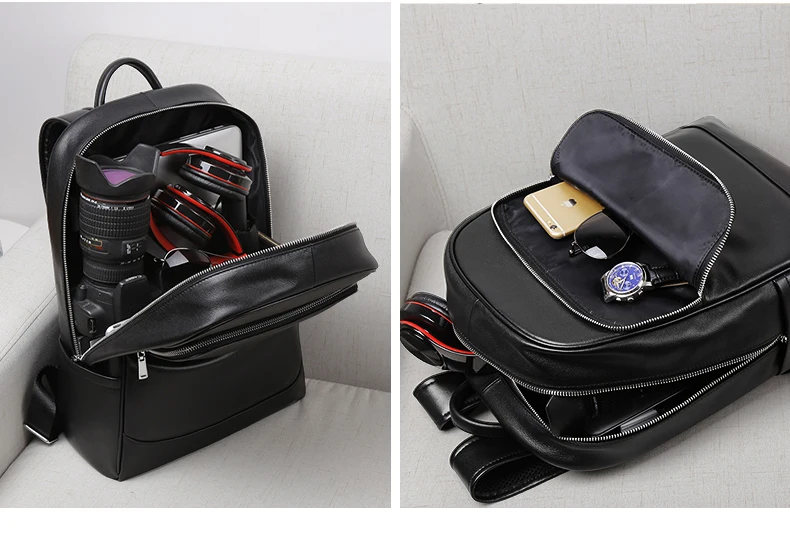 حقيبة ظهر عصرية من جلد البقر الطبيعي، حقيبة كتف مزدوجة فاخرة خفيفة الوزن، حقيبة رجالية أنيقة للأعمال حقيبة ظهر عصرية من جلد البقر الطبيعي، حقيبة كتف مزدوجة فاخرة خفيفة الوزن، حقيبة رجالية أنيقة للأعمال