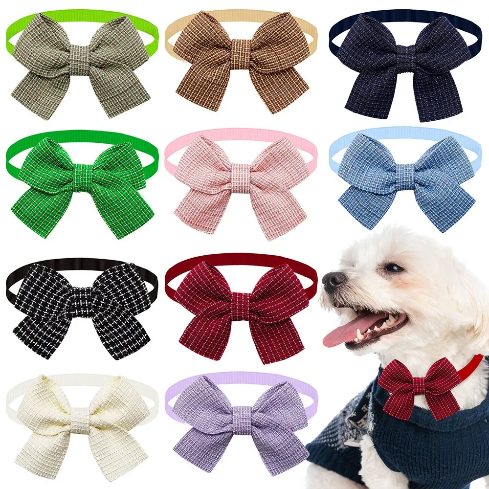 

Bowties Small Cat Dogs Plaid Neckties For Dog Samll Style Bow Pets Grooming Accessories Tie