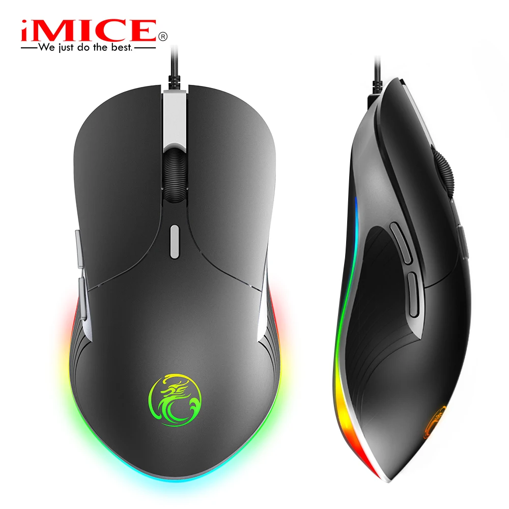 

iMICE X6 Wired LED Gaming Mouse 6400 DPI USB Ergonomic Mouse Computer Mouse Gamer With Cable For PC Laptop RGB optical Mice