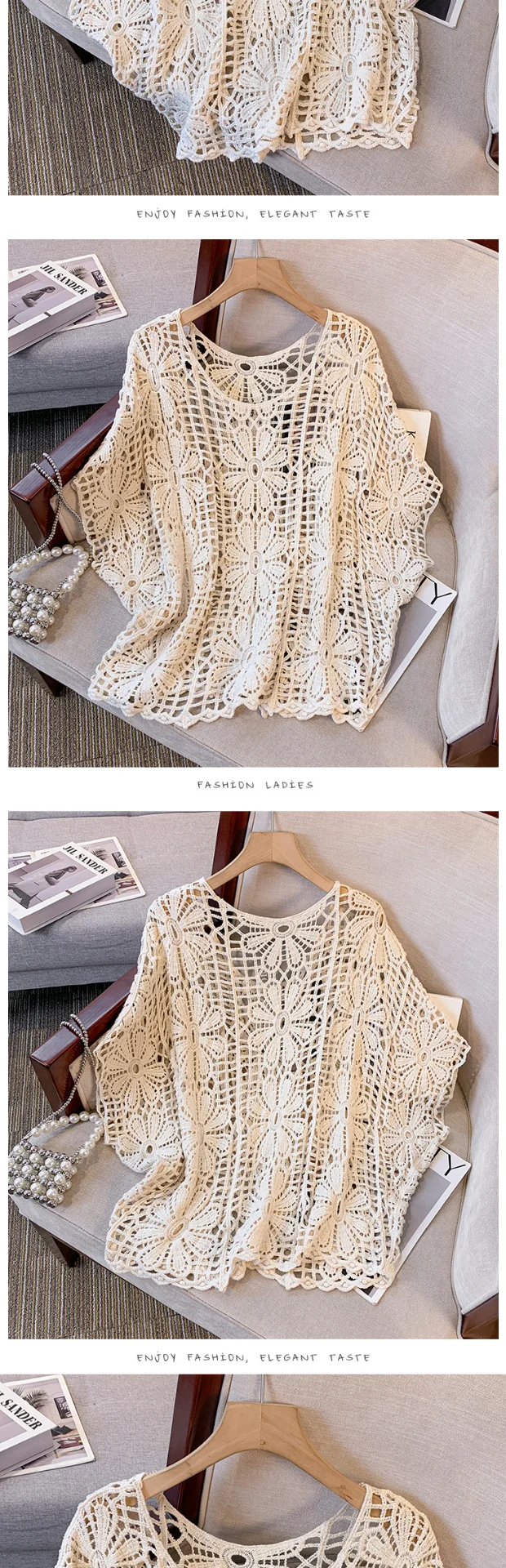 Daisy Crochet Lace Top Batwing Sleeve Hollow-out Floral Openwork Knit Blouse Women Beach Cover-up Spring Summer 2026 Boho 8 Sc5afb873adb8466391db2b634488a6a2a