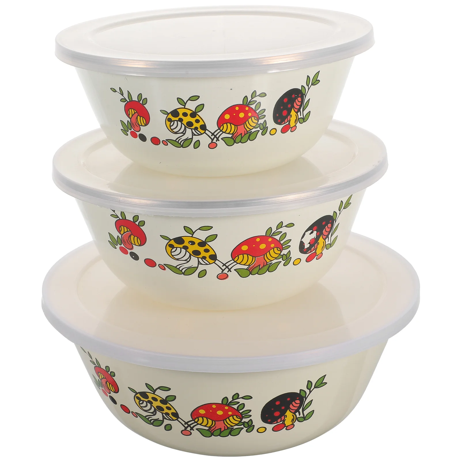 3 Pcs Salad Bowl Enamel Preservation Noodle Bowls Instant Kitchen Mixing Container with Lid
3 Pcs Salad Bowl Enamel Preservation Noodle Bowls Instant Kitchen Mixing Container with Lid