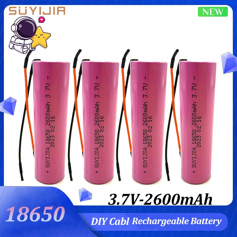 18650 3.7V 2600mAh Battery with DIYCable Rechargeable Li-Ion Lithium Battery for Drone Flashlight Scooter LED Flashlight Battery
18650 3.7V 2600mAh Battery with DIYCable Rechargeable Li-Ion Lithium Battery for Drone Flashlight Scooter LED Flashlight Battery