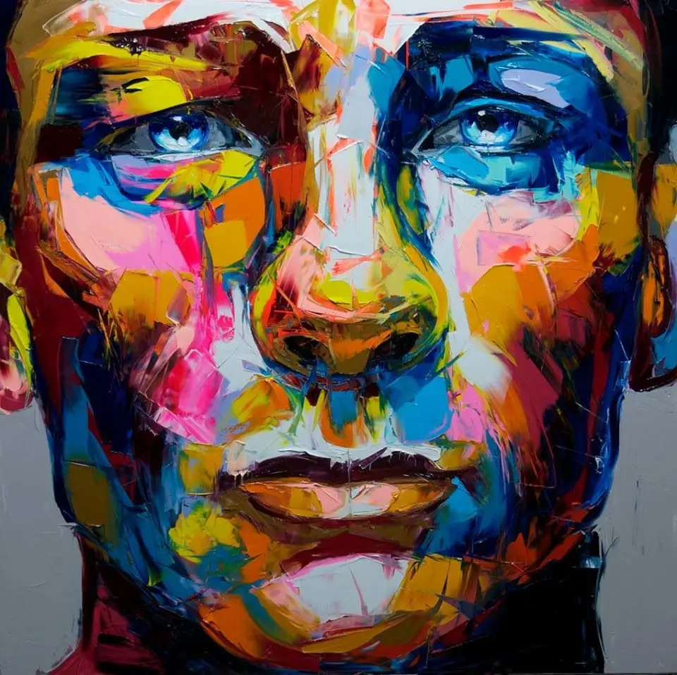 Francoise Nielly Hand Painted on Canvas Face Portrait Palette Knife Painting Square Pop Wall Art Home Decor
Francoise Nielly Hand Painted on Canvas Face Portrait Palette Knife Painting Square Pop Wall Art Home Decor