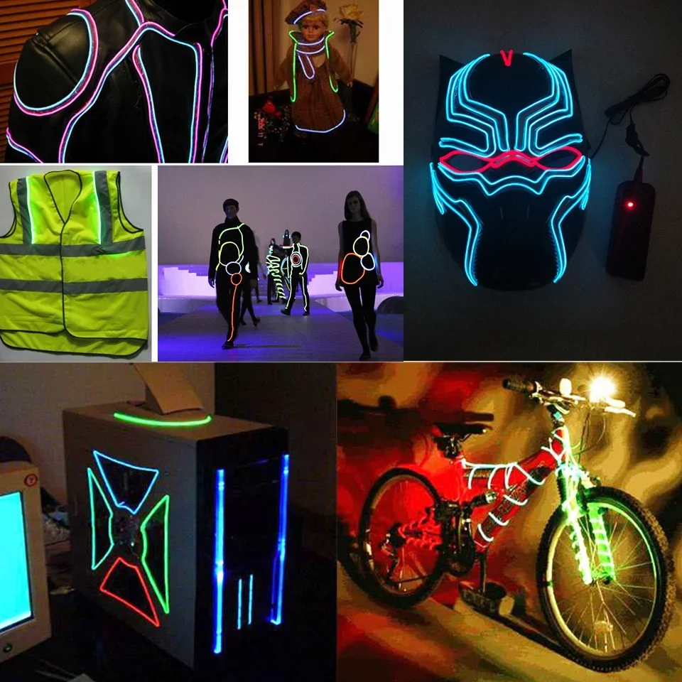 5M Flexible Neon EL Wire DIY Clothing Dance Interior Atmosphere Party Decor Light Rope Tube Waterproof LED Strip
5M Flexible Neon EL Wire DIY Clothing Dance Interior Atmosphere Party Decor Light Rope Tube Waterproof LED Strip