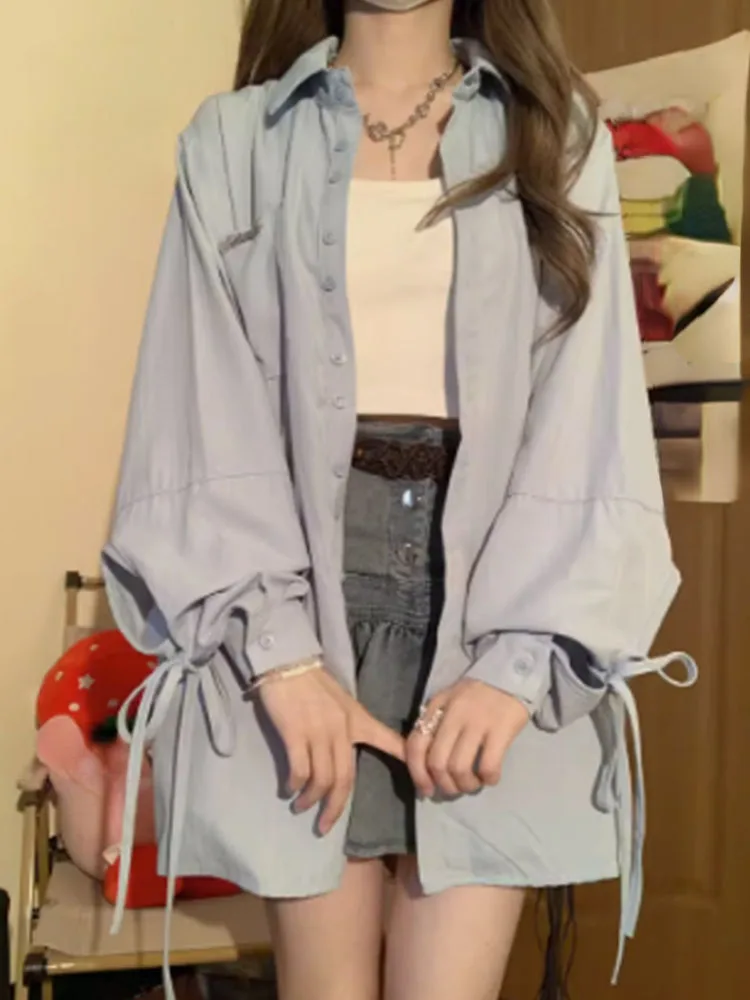 Y2k Aesthetic Oversized Fashion Women's Shirts Sun Protection Bnadage Harajuku Blouses Grunge Casual Loose Single Breasted Tops
Y2k Aesthetic Oversized Fashion Women's Shirts Sun Protection Bnadage Harajuku Blouses Grunge Casual Loose Single Breasted Tops