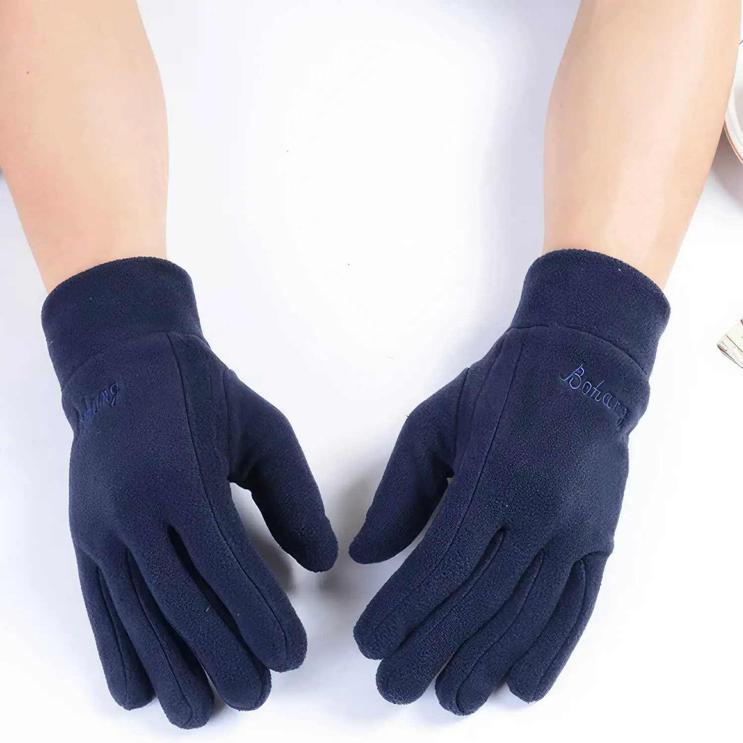 

Теплые плюшевые перчатки унисекс для холодной погоды стильные ветрозащитные велосипедные женские мужские варежки с толстой изоляцией и улучшением захвата