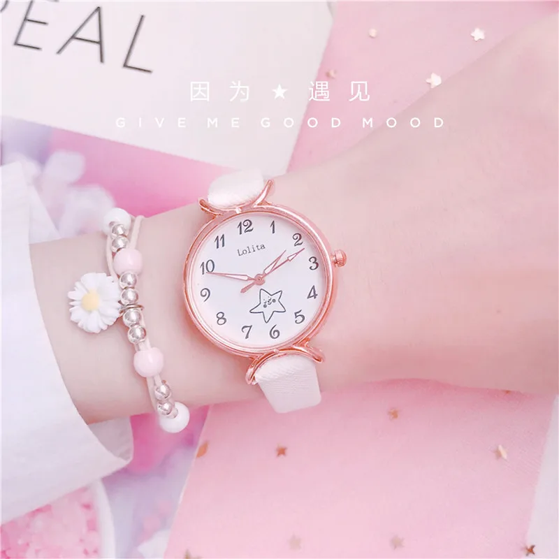 Fashion Round Quartz Simple Cartoon Dial Casual Wrist Watches Leather Strap Fashionable Clock Waterproof Wristwatch for Women
Fashion Round Quartz Simple Cartoon Dial Casual Wrist Watches Leather Strap Fashionable Clock Waterproof Wristwatch for Women
