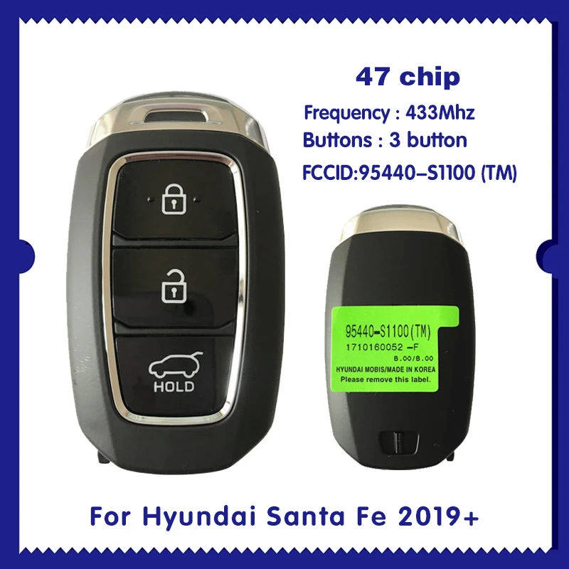 Для Hyundai Santa Fe 2019 + дистанционный смарт-ключ 47 чип 433 МГц FOB 95440-S1100 (TM) CN020085
Для Hyundai Santa Fe 2019 + дистанционный смарт-ключ 47 чип 433 МГц FOB 95440-S1100 (TM) CN020085