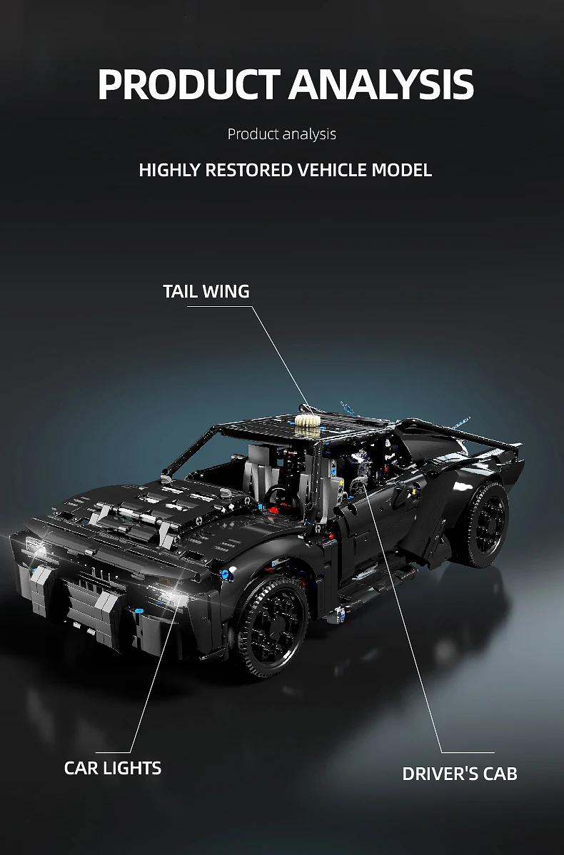 1828PCS Bat Car Building Blocks Technology Supercar Car Model Bricks Set With Light Kids DIY Educational Toys Desktop Deco Gifts 1828PCS Bat Car Building Blocks Technology Supercar Car Model Bricks Set With Light Kids DIY Educational Toys Desktop Deco Gifts