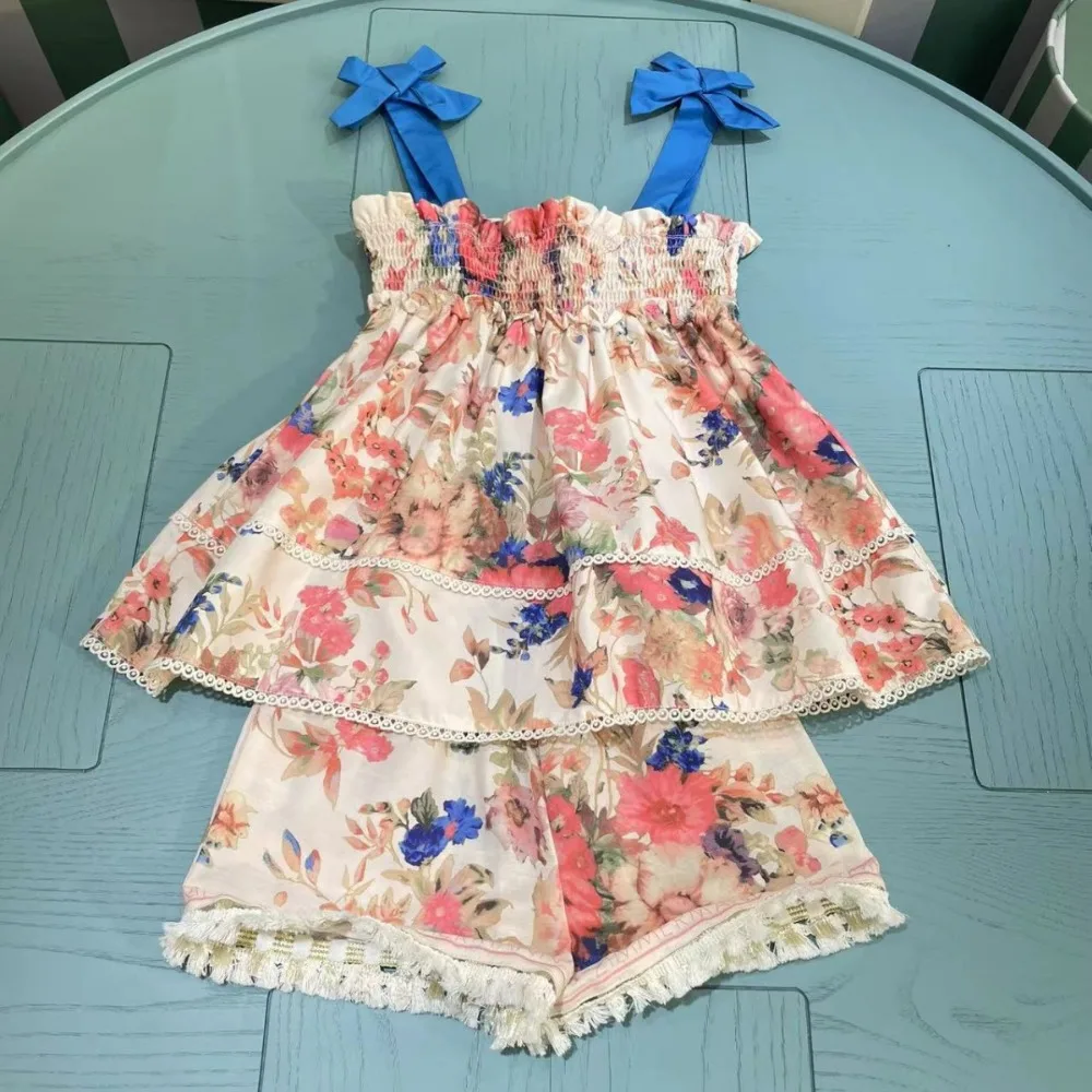 Fashionable Printed Suspender 2-piece Set of Tassel Pants Girls Bohemian Style Dress Comfortable Breathable Gift for Children 
Fashionable Printed Suspender 2-piece Set of Tassel Pants Girls Bohemian Style Dress Comfortable Breathable Gift for Children