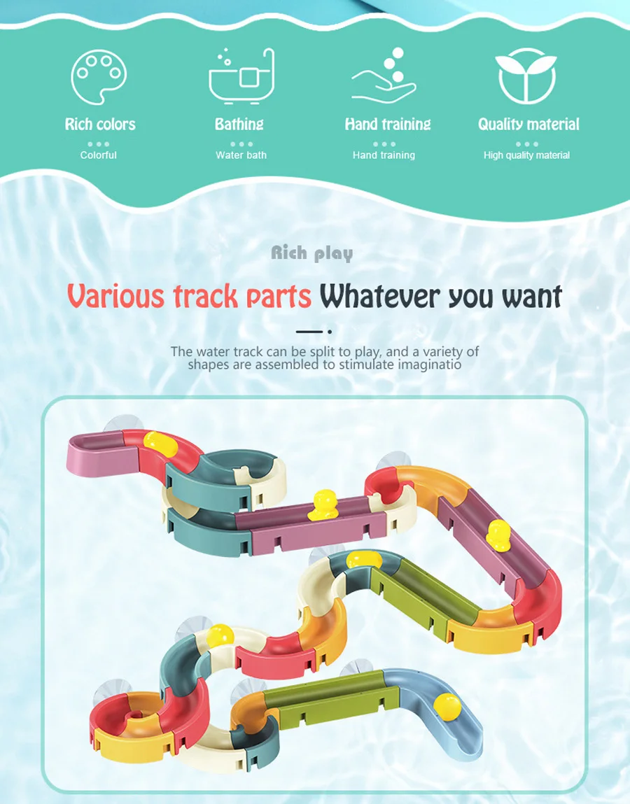 Assembling Track Ball Slide Baby Suction Cup Kids DIY Bath Toy Bathroom Bathtub Pool Shower Toy Set Water Games Children's Toys Assembling Track Ball Slide Baby Suction Cup Kids DIY Bath Toy Bathroom Bathtub Pool Shower Toy Set Water Games Children's Toys