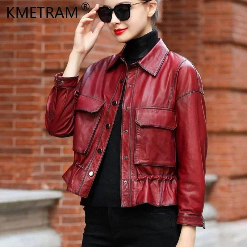 

Spring Autumn New 2024 Genuine Jacket Women Coat женская кожаная куртка Short Fashion Sheepskin Real Leather Jackets