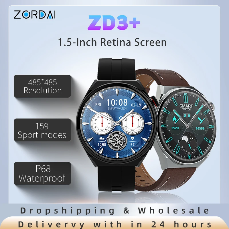 

2024 ZORDAI ZD3 + круглые умные часы с экраном 1,5 дюйма, водонепроницаемые Смарт-часы с искусственным интеллектом, GPS, фитнес-трекером, спортивные Смарт-часы для мужчин и женщин