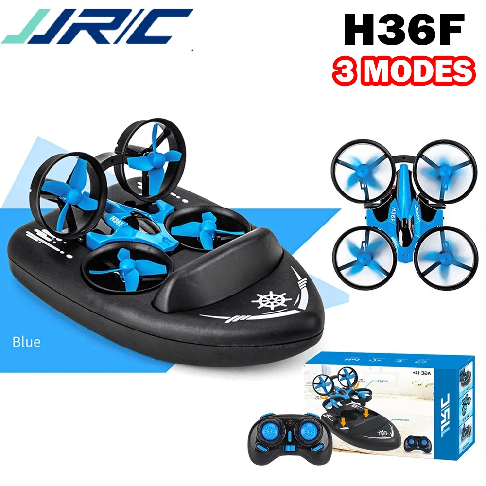 

JJRC H36F RC Mini Drone 3in1 TERZETTO Boat Car Water Ground Mode Air Mode Altitude Hold Headles Mode RC Helicotpte for Kids Gift