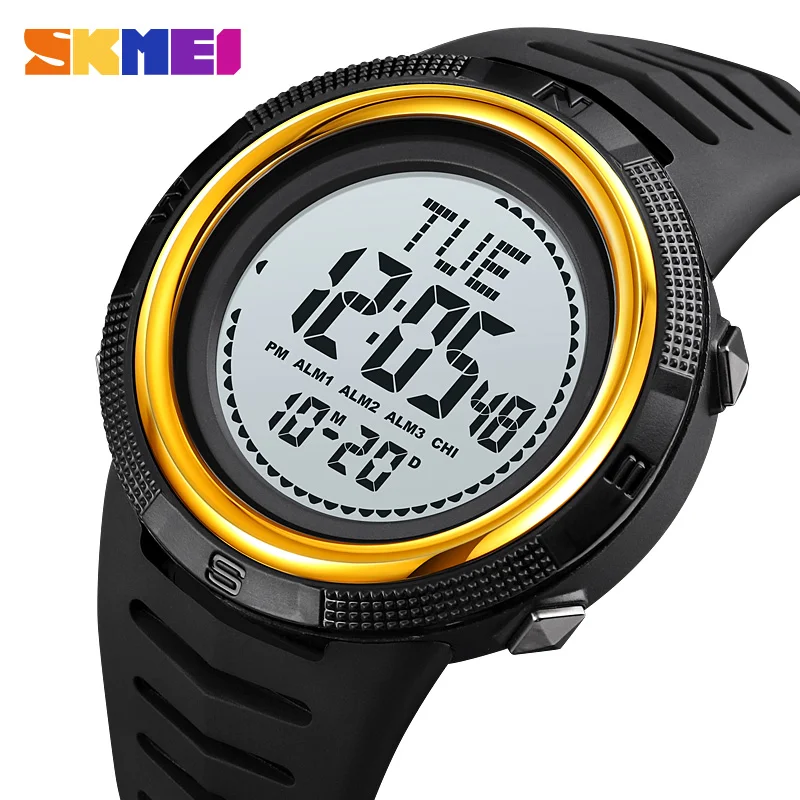 

SKMEI World Time Compass Stopwatch Timing Date 3 Groups Ring Alarm Week Countdown Luminous Hour 24 hours 2147