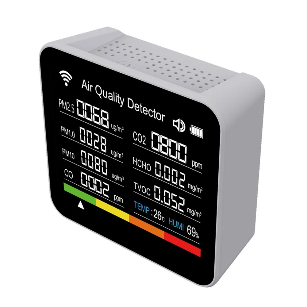 1pc Air Quality Monitor CO2 Temperature Tester Gas Detectors & Monitors With 2.8 Inch Color TFT Display Carbon Dioxide Tester
1pc Air Quality Monitor CO2 Temperature Tester Gas Detectors & Monitors With 2.8 Inch Color TFT Display Carbon Dioxide Tester