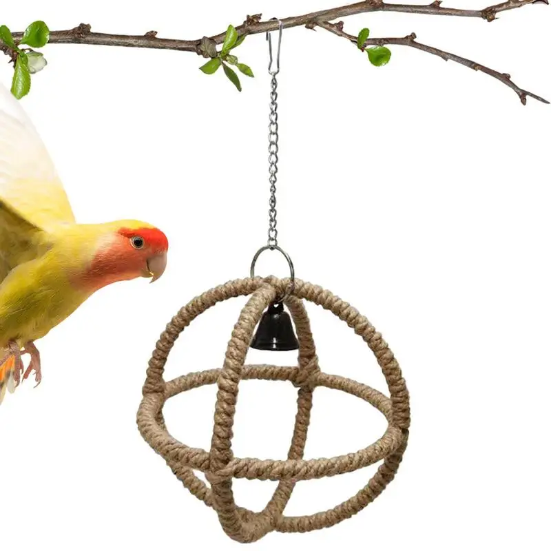 

Pet Bird Parrot Toy Rope Circle Toys Chewing Bite Parrot Perch Hanging Cage Swing Rope Ring Stand Climb Toy Bird Supplies