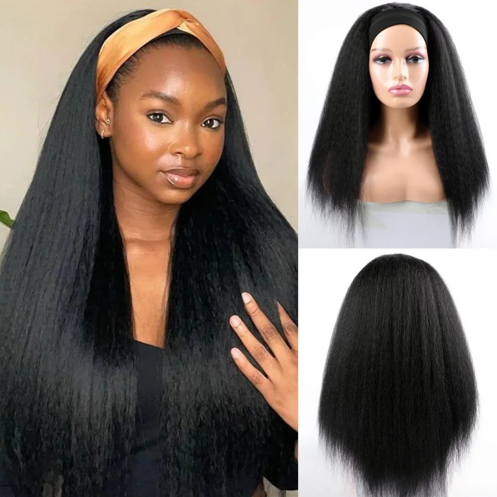 22 Inch Long Synthetic Headband Wigs for Women Yaki Straight Wigs with Black Headband Afro Kinky Straight Synthetic Hair Wigs
22 Inch Long Synthetic Headband Wigs for Women Yaki Straight Wigs with Black Headband Afro Kinky Straight Synthetic Hair Wigs