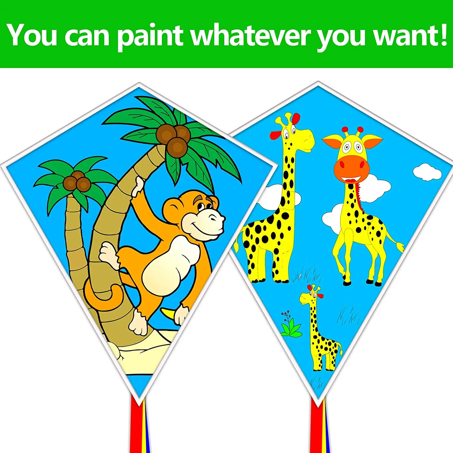 Outdoor Fun Sports NEW Diamond DIY Monkey/Giraffe Kite For Kids With Handle And line Good Flying
Outdoor Fun Sports NEW Diamond DIY Monkey/Giraffe Kite For Kids With Handle And line Good Flying