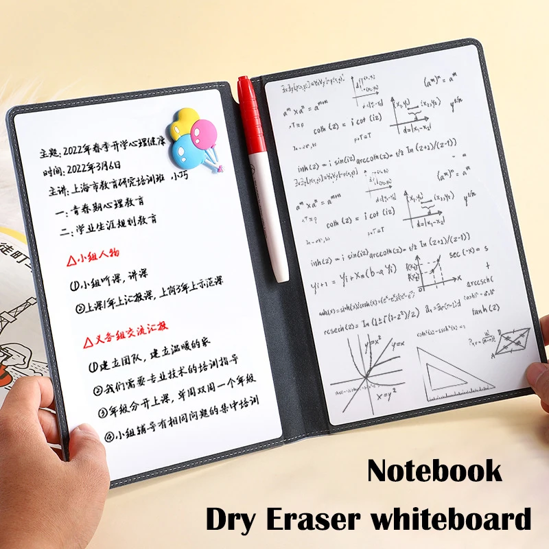 A5 Size Leather Dry Eraser Whiteboard Notebook Mini Erasable Memo Draft Paper Plan Board
A5 Size Leather Dry Eraser Whiteboard Notebook Mini Erasable Memo Draft Paper Plan Board