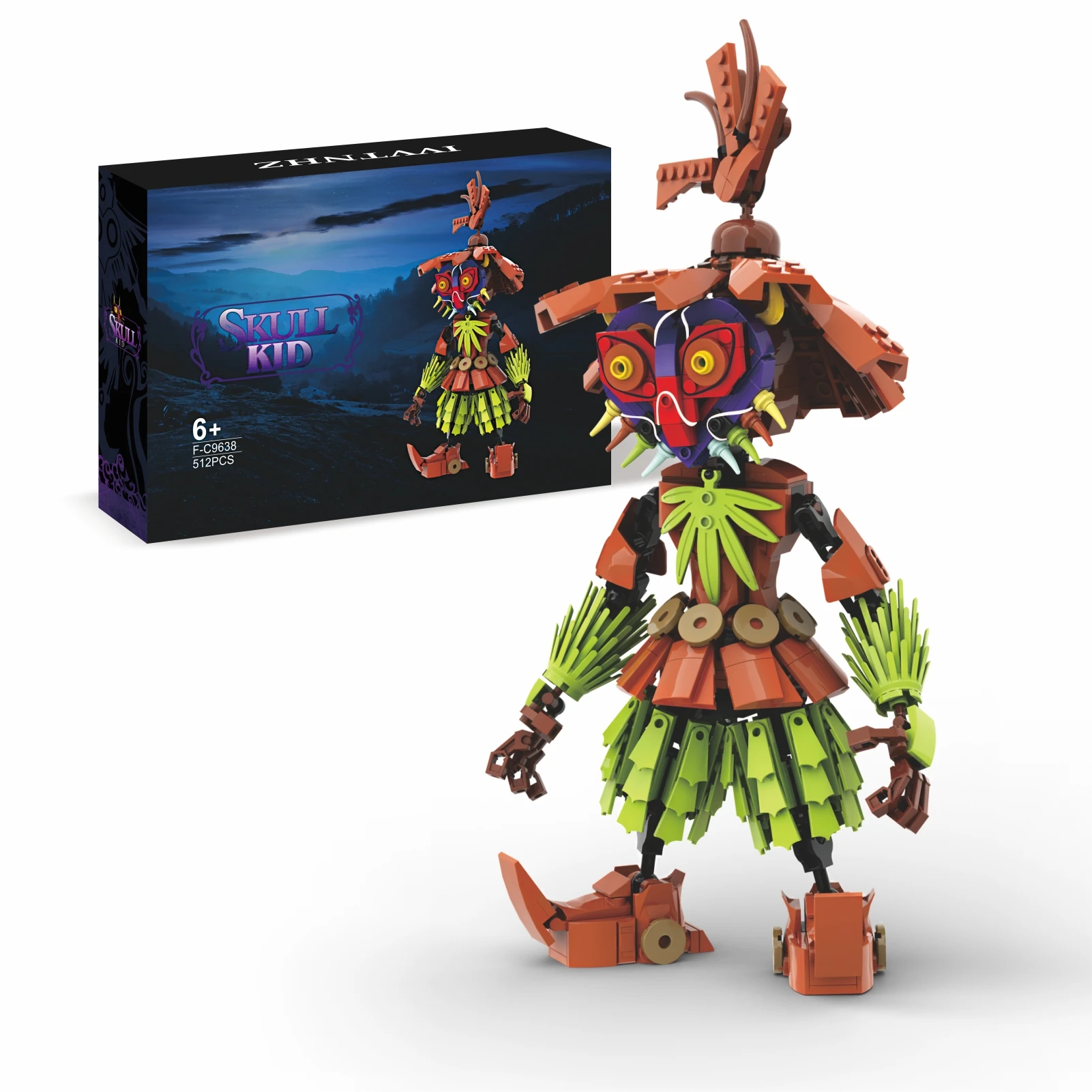 

MOC Game Skull Kid Building Blocks Suit 509 Pieces Mask Skeleton Character Model with Box Brick Assembly Toy For Adult Kid Gift