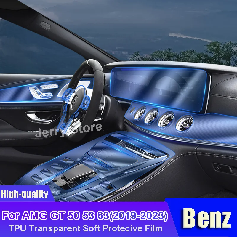 

For Benz AMG GT 50 53 63(2019-2023) Car Interior Center Console Transparent TPU Film Protective Anti-scratch Car Sticker