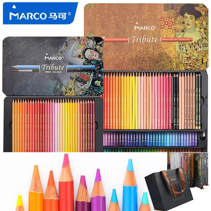 

Marco Tribute 160/120/100/72/48 Gift Box Oil Colored Pencils Set Master Water Color Pencil Art Supplies For Artist Collection