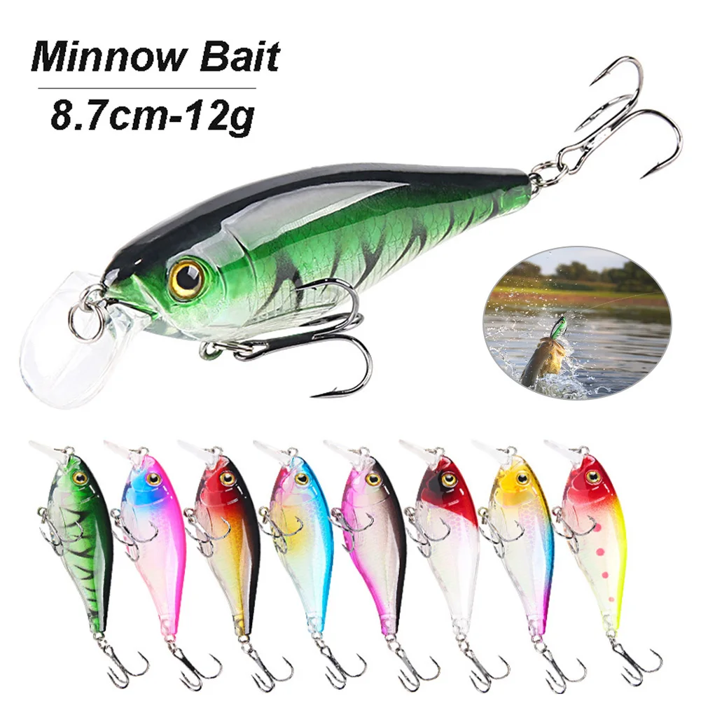 Minnow Fishing Lure Crankbait Pike Bait 8.7cm 12g Diving Wobblers Swimbait With 2 Trebles For Freshwater Fishing Accessories
Minnow Fishing Lure Crankbait Pike Bait 8.7cm 12g Diving Wobblers Swimbait With 2 Trebles For Freshwater Fishing Accessories