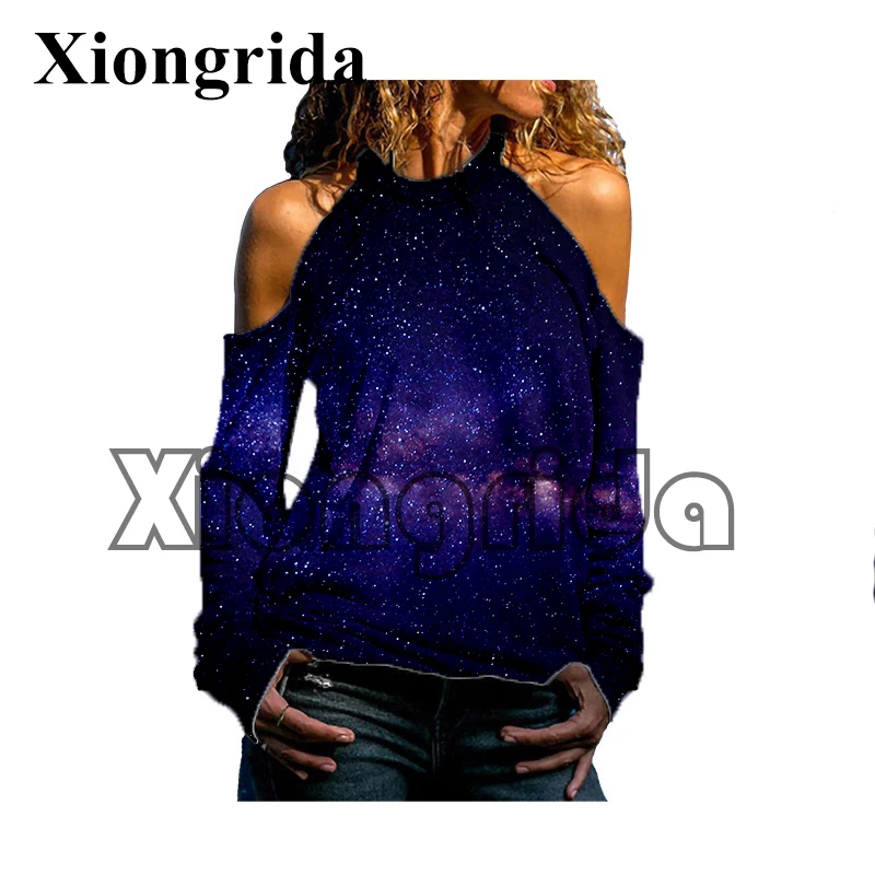 Vintage Galaxy T shirt Women Casual Off Shoulder Tees 3D Universe Starry Sky Print Hip Hop Fashion Hollow Out Long Sleeve Tops
Vintage Galaxy T shirt Women Casual Off Shoulder Tees 3D Universe Starry Sky Print Hip Hop Fashion Hollow Out Long Sleeve Tops