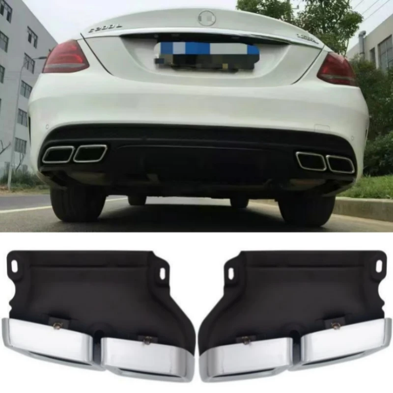 

Car Quad Exhaust Tip Stainless Steel For Mercedes Benz C63 W205 C200 C300 C180 C260 2015 2016 2017 2018 Muffler Tips Tailpipe